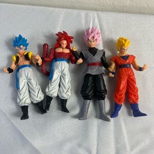Dragon Ball Z Action Figure Set of 4 Goku, Gogeta, Goku Black Rose, Super Saiyan